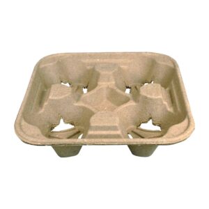 Disposable 4-Cup Tray - Recyclable Carry Tray For Drinks