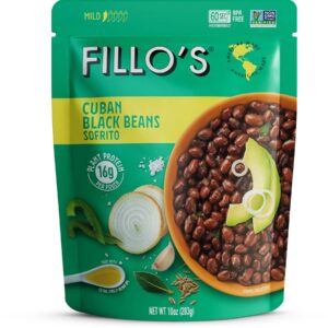 FILLO'S Cuban Black Beans, Ready-To-Eat, 6 Pouches/Case