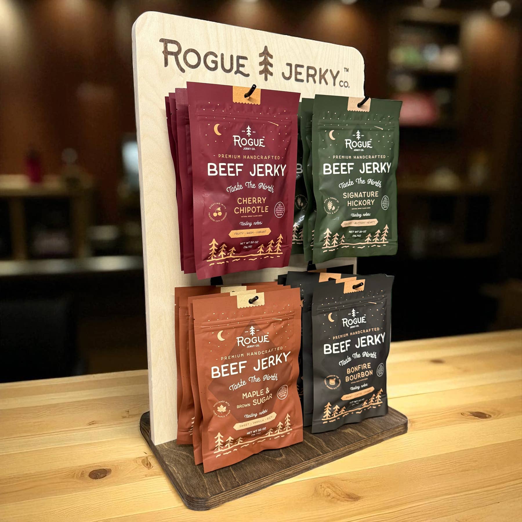 Free Counter Display Package: 16 of Each Beef Jerky Flavor!