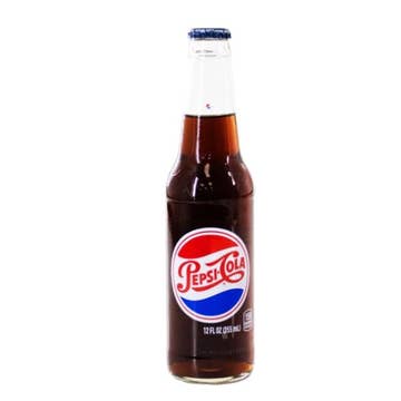 Pepsi Pure Cane Sugar Soda, 12oz Glass Bottle, 12ct