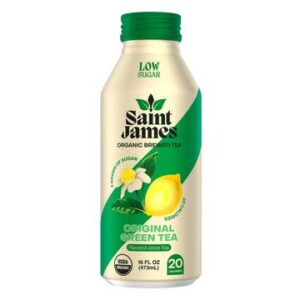 Saint James Organic Brewed Tea - Original Green Tea - 16 Fl oz