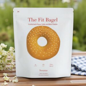 The Fit Bagel - Sesame Bagels (1 Bag, 4 Bagels)