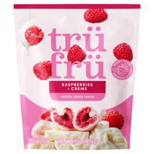 Tru Fru Freeze Dried Raspberries & Creme, 3.4 oz - Case of 6